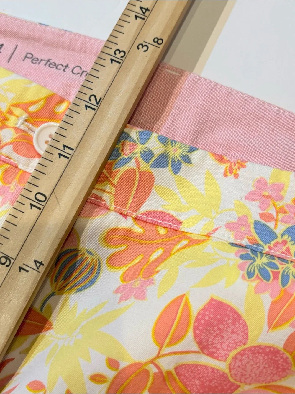 Talbots Coral & Yellow Floral Cropped Pants